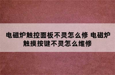 电磁炉触控面板不灵怎么修 电磁炉触摸按键不灵怎么维修